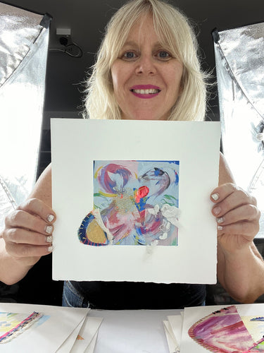 Break Away - hand stitched monoprint