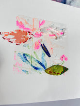 Falling Towards Ecstasy - hand stitched monoprint