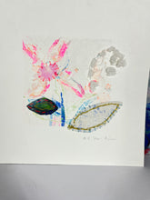 Little Fluffy Cloud - hand stitched monoprint