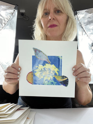 Swept Away at the Souk - hand stitched monoprint