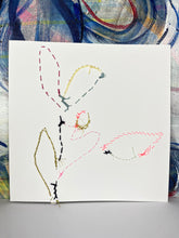 Jolly Floral Giant - hand stitched monoprint