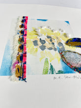 Drifting, Falling - hand stitched monoprint