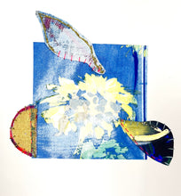 Swept Away at the Souk - hand stitched monoprint