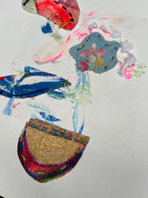 It’s a Toss Up!  - hand stitched monoprint