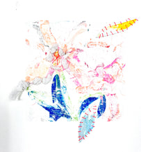 Break Away - hand stitched monoprint