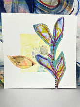 Jolly Floral Giant - hand stitched monoprint