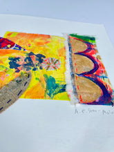 Sunny Day Situation - hand stitched monoprint