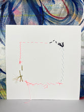 Deep Blue Something - hand stitched monoprint