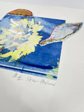 Swept Away at the Souk - hand stitched monoprint