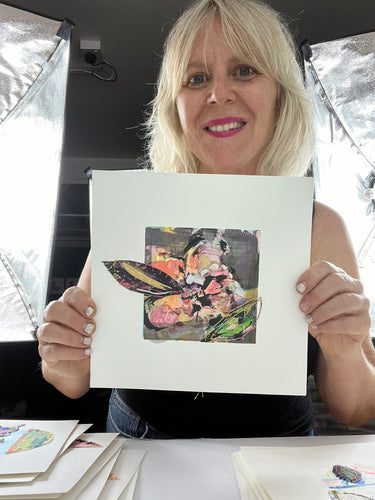 Fade to Grey - hand stitched monoprint