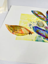 Jolly Floral Giant - hand stitched monoprint