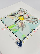 Deep Blue Something - hand stitched monoprint