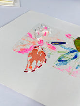 Falling Towards Ecstasy - hand stitched monoprint
