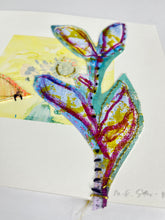 Jolly Floral Giant - hand stitched monoprint