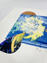 Swept Away at the Souk - hand stitched monoprint