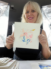 Break Away - hand stitched monoprint