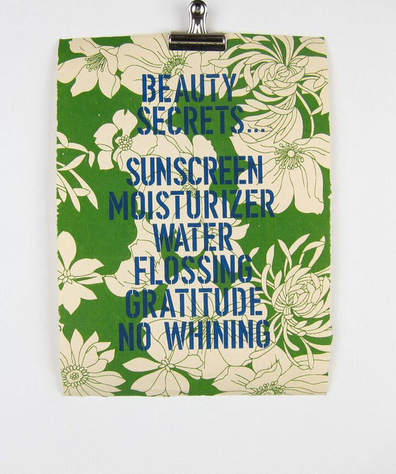 Beauty Secrets on Vintage Wallpaper