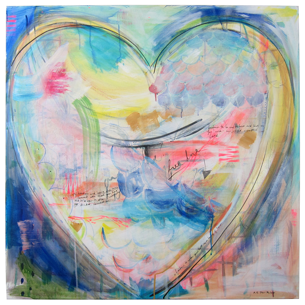 Free Love - original heart painting