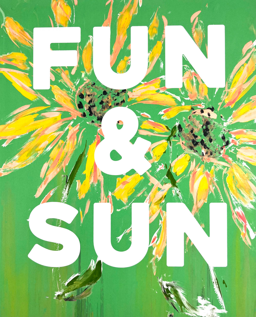 FUN & SUN - Sunflowers Bright Green Skies